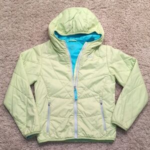 L.L. Bean Light Yellow and Sky Blue Quilted Jacket